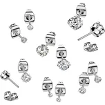 Titanové náušnice s kulatým zirkonem 4 mm