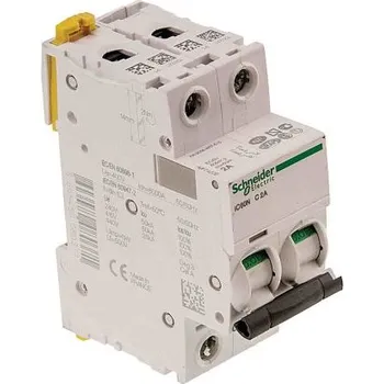 Jistič MCB, řada: iC60N 2P 6A vypínací výkon 6 kA, charakteristika: vypínací charakteristiky Typ D, rozsah: Acti 9