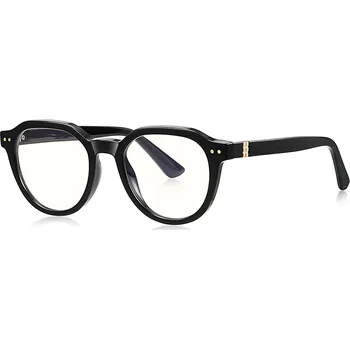 Brýlová obroučka Techsuit - Brýle proti modrému světlu Reflex PC (2228) - pro muže, kulaté, TR90&Metal Frame, AC Lens - černé