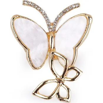 Brož Brož s broušenými kamínky motýli - 2 zlatá