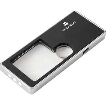 Lupa TOOLCRAFT TO-10283190 ruční lupa s LED osvětlením , zvětšení: 3 x, 10 x, Velikost objektivu: (Ø) 15 mm, černá