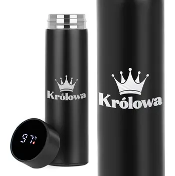 Termoska LED TERMOSKA ČERNÁ TERMO HRNEK DÁREK VALENTÝN PRO DRAHOU POLOVIČKU KRÁLOVNA