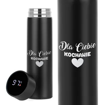 Termoska ČERNÁ TERMOSKA TERMO DÁREK NA VALENTÝNA PRO DRAHOU POLOVIČKU PRO TEBE