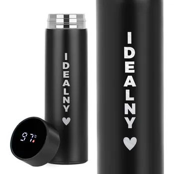 Termoska LED TERMOSKA ČERNÝ TERMOSTATICKÝ DÁREK VALENTÝN PRO DRAHOU POLOVIČKU IDEÁLNÍ