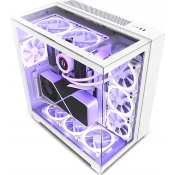 PC skříň Počítačová Skříň NZXT H9 Elite RGB Midi Tower bílá s oknem