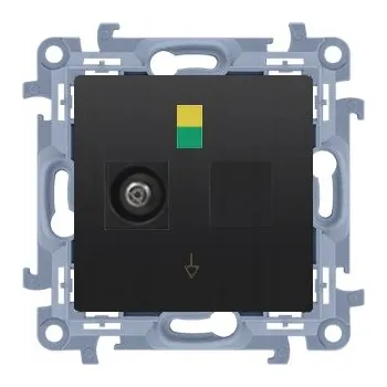 Elektrická zásuvka Simon 10 Jednoduchá ekvipotenciální zásuvka, matná černá CGEK1.01/49