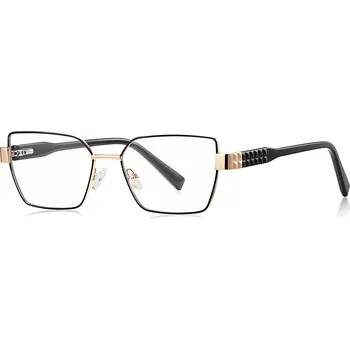 Brýlová obroučka Techsuit - Brýle proti modrému světlu Reflex PC (3169) - pro ženy, šestihranný, kovový rám, AC čočky - černé