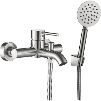 Vodovodní baterie Nástěnná vanová a sprchová baterie s jednou pákou Kuchinox Noia, stříbrná