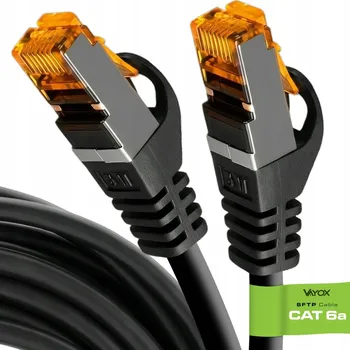 Síťový kabel Patchcord Vayox S/FTP 6a RJ45 / RJ45 1,5 m černý