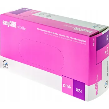 Vyšetřovací rukavice Nitrilové rukavice ZARYS easyCARE Růžové Kosmetické Zdravotnické 100 kusů XS