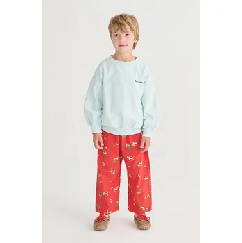 Chlapecké kalhoty Dětské bavlněné kalhoty Bobo Choses Farm Adventure 126AC091 červená 33X, vel. 149/155