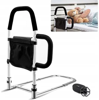 Zábradlí BEZPEČNOSTNÍ BARIÉRKA S BOČNÍ RUKOJETÍ PODPĚRA MADLO PRO SENIORY K POSTELI