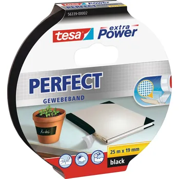 Izolační páska tesa PERFECT 56339-00002-01 páska se skelným vláknem tesa® Extra Power černá (d x š) 25 m x 19 mm 1 ks