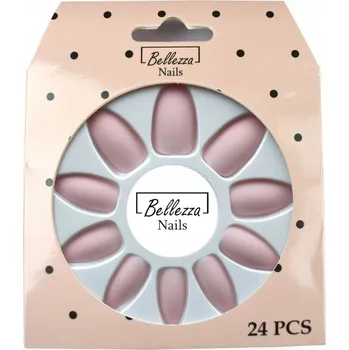 Umělé nehty Bellezza ZS1 Tipy na nehty 24 ks růžové s pilník a tyčinkou