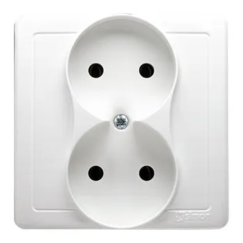 Elektrická zásuvka KOMPLETNÍ ZÁSUVKA S KRYTKOU SIMON BASIC BÍLÁ