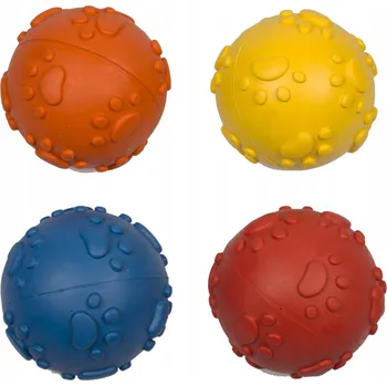 Hračka pro psa Míček pro psy Duvo+ míček pro psy s tlapkami, gumový, pískací, 7 cm