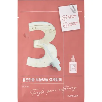 Pleťová maska Maska Numbuzin No.3 pro stažení pórů s fermenty – vyhlazení a hydratace, 4 kusy