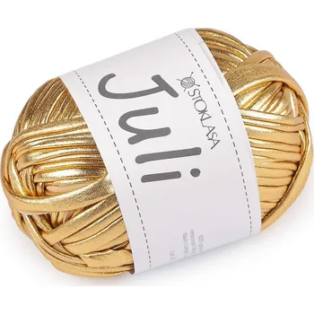 Galanterie Pletací příze Juli metalická 100 g - 3 (2) zlatá