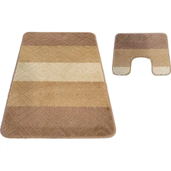 Koupelnová předložka Sada koupelnových koberečků Montana 03 s výřezem - béžová