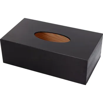 Pokladnička Galanteriadrew Dřevěná krabička na kapesníčky 25,5 × 14 × 8,5 cm – černá
