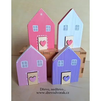 Vánoce Domeček zápich z masivu Barevné provedení: Ořech