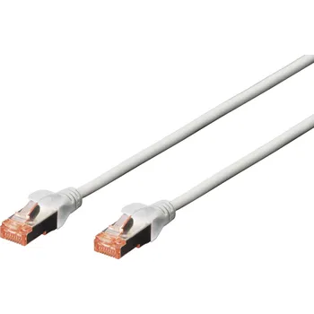 Datový kabel Digitus DK-1644-100 RJ45 síťové kabely, propojovací kabely CAT 6 S/FTP 10.00 m šedá bez halogenů, kroucené páry , s ochranou, samozhášecí 1 ks