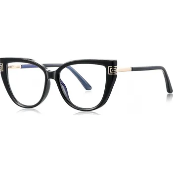 Brýlová obroučka Techsuit - Brýle proti modrému světlu Reflex PC (2259) - pro ženy, nadměrné velikosti, TR90&Metal Frame, AC Lens - černé