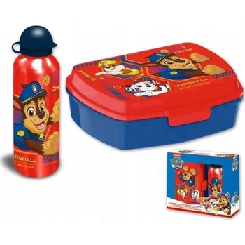 Svačinový box Tlapková patrola AKČNÍ KRABIČKA NA SVAČINU + HLINÍKOVÁ LAHEV SADA