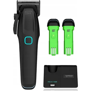 Strojek na vlasy Supreme Trimmer USA Zastřihovač RECHARGE ST779 Černý 2 Baterie + Nabíjecí základna