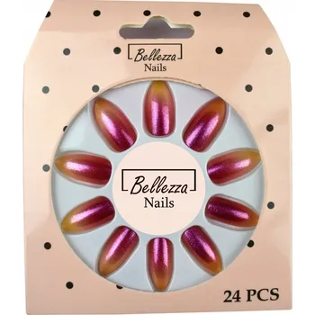 umělá květina Umělé nehty Bellezza mandlové červené 24 ks