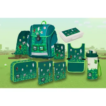 Školní batoh Školní set 9ks PREMIUM LIGHT Playworld ve stylu Minecraft sada batoh, penál a doplňky 0-75726/09/01