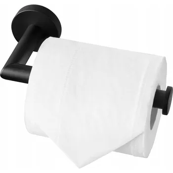 Držák toaletního papíru nerezová ocel černý nástěnný Hitslam