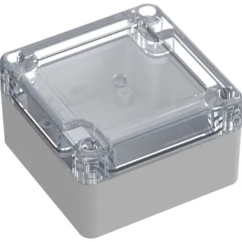 Elektroinstalační krabice TRU COMPONENTS 6U07080804139 TC-13865060 Průmyslová skříň 75 x 75 x 45 polykarbonát světle šedá, transparentní 1 ks