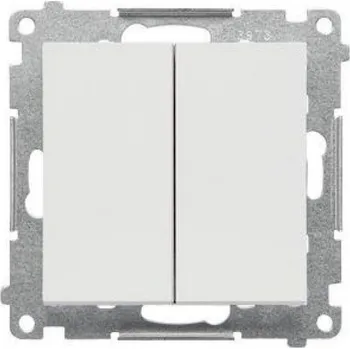 vypínač S.55 Dvojitý spínač bez symbolu 10AX 250V světle šedý matný TP2.01/114