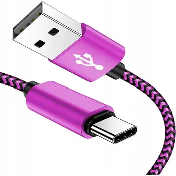 Datový kabel Kabel Interlook USB - USB typ C 1 m růžový