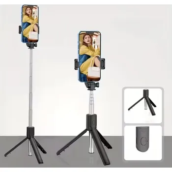 Selfie tyč Selfie tyč stativ na telefon s dálkovým ovládáním + 2x LED svítilna Bluetooth