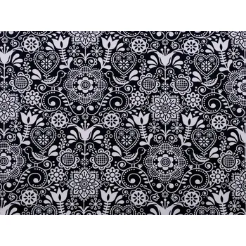 METRÁŽ Bavlněná látka folklor - 3 (59) modrá tmavá