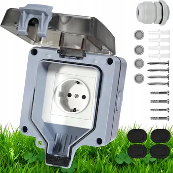 Elektrická zásuvka JEDNOTLIVÁ ZAHRADNÍ ZÁSUVKA VENKOVNÍ VODOTĚSNÁ ELEKTRICKÁ ZÁSUVKA