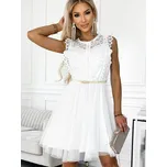 Luxusní dámské šaty 454-1 v bílé barvě, VELIKOST UNI ( S, M , L )