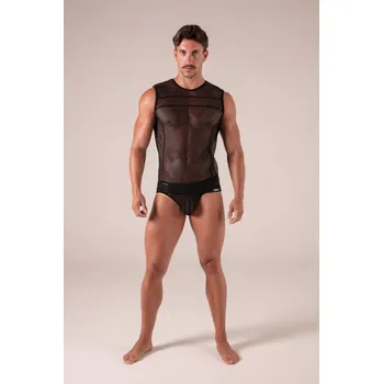 Pánské erotické prádlo Tílko Absolu Male Seduction XL/XXL, pánské síťované fetiš tílko