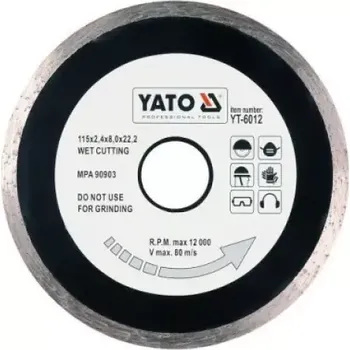 Řezný kotouč Yato - Kotouč diamantový hladký 115 x 22.2 x 2.1mm