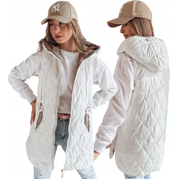 Dámská vesta Dámská prošívaná přechodová vesta s kapucí bílá TY4805 - S