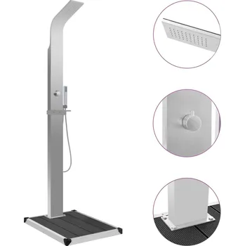 Zahradní sprcha Zahradní sprcha s vaničkou WPC nerezová ocel IM_3051288