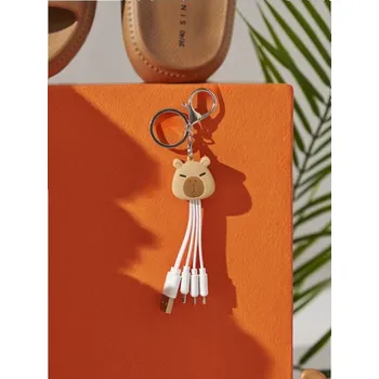 Sinsay - Klíčenka s 3v1 USB kabelem s motivem kapybary - hnědá - 292HJ-82X - 292HJ-82X-ONE