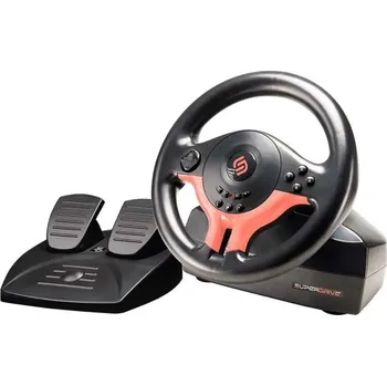 Hra pro Nintendo Switch SUPERDRIVE SV250 SP Edition červený Volant, pedály, pro Nintendo Switch/Switch 2, 180° rotace, 2 pedály, pádla řazení, vibrace, černo-červený SA5578-2