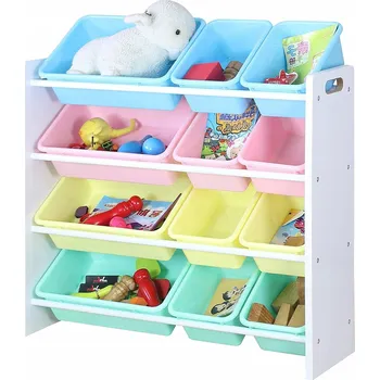 Úložný box Úložný box na hračky MPMAX bílý, 12 boxů, 180 l, 86x78x27 cm