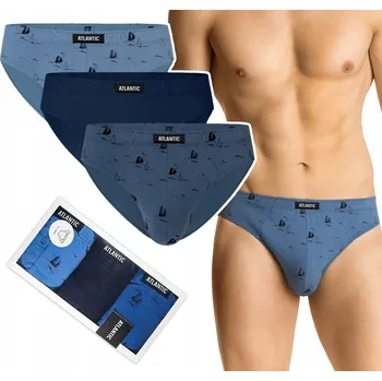 Slipy ATLANTIC 3MP-130 Pánské slipy sportovní 3-BALENÍ - L