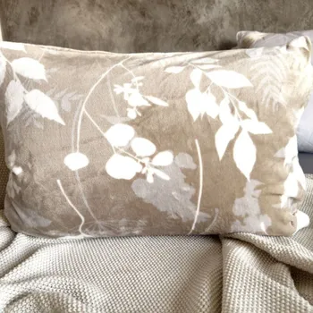 Povlak na polštářek Mikroplyšový povlak na polštář 50x70 - Louka béžová