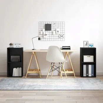 Televizní stolek Sada TV skříněk 2 ks Černý Dub 37 x 35 x 72 cm