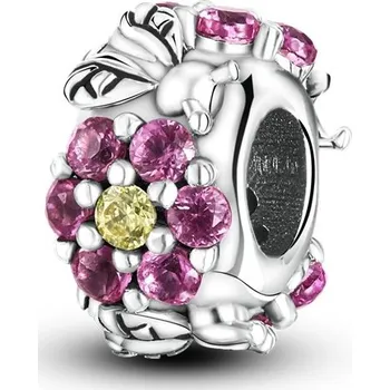 Přívěsek Přívěsek STŘÍBRO 925 Charms Korálek Květina Včela